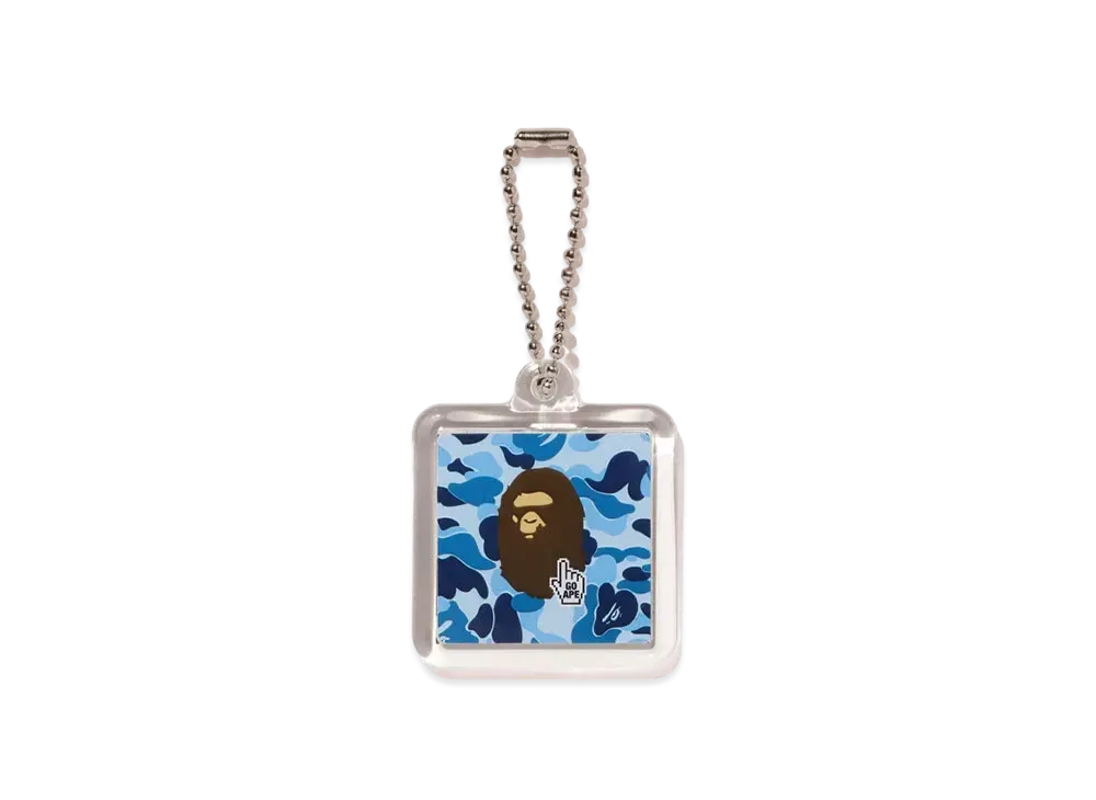 A BATHING APE Bape Camo Go Ape Pointer Keychain "Blue"