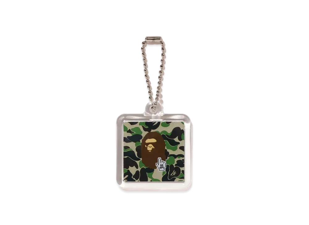 A BATHING APE Bape Camo Go Ape Pointer Keychain "Green"