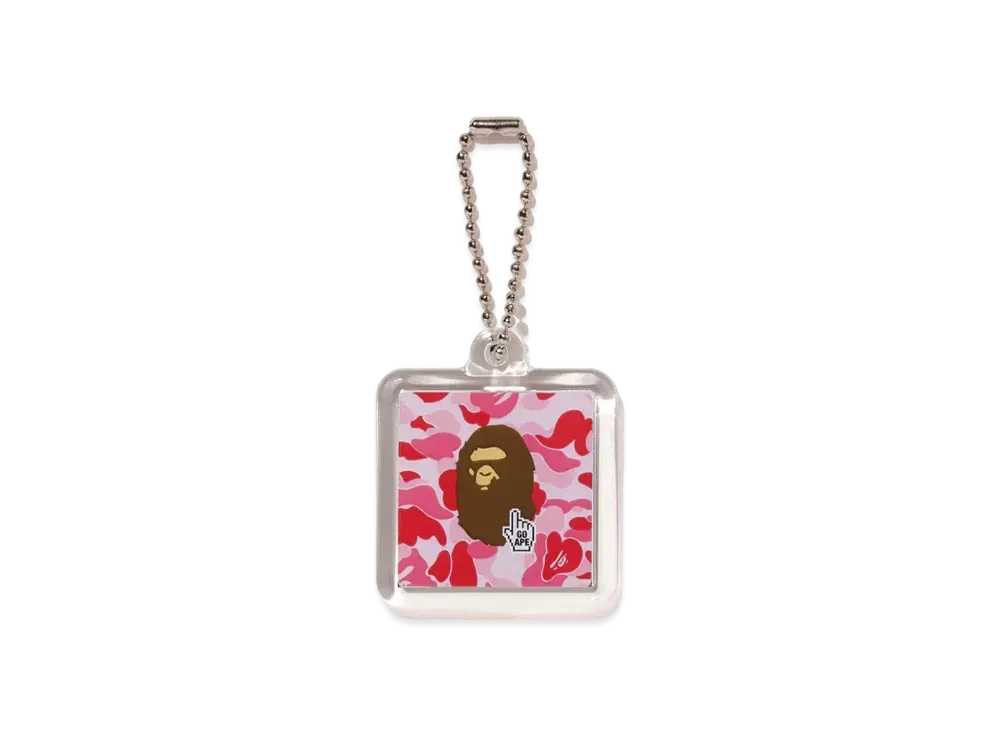 A BATHING APE Bape Camo Go Ape Pointer Keychain "Pink"
