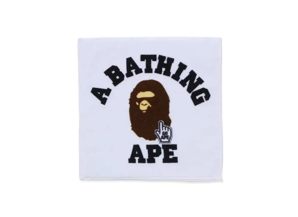 A BATHING APE Go Ape Pointer College Hand Towel "White"