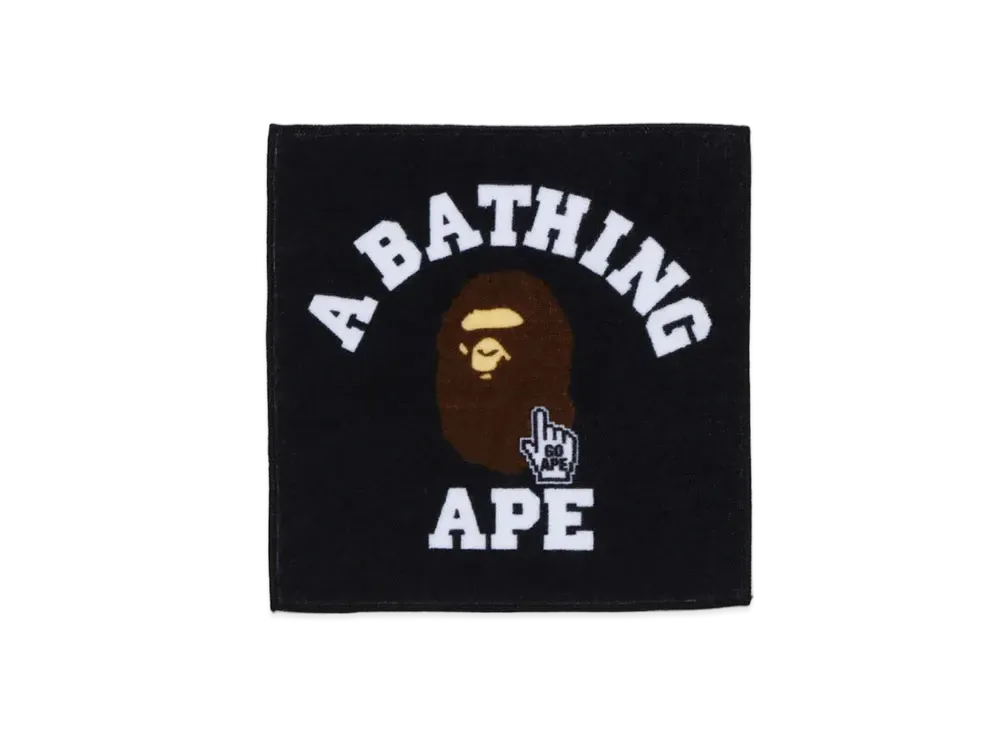 A BATHING APE Go Ape Pointer College Hand Towel "Black"