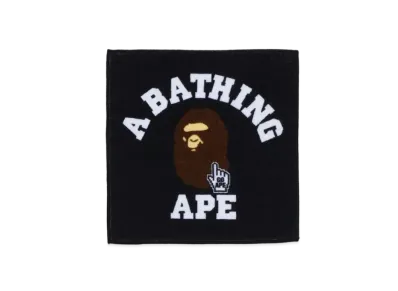 A BATHING APE Go Ape Pointer College Hand Towel "Black"