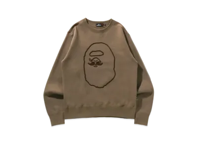 A BATHING APE Embroidery Crewneck Sweat "Beige"