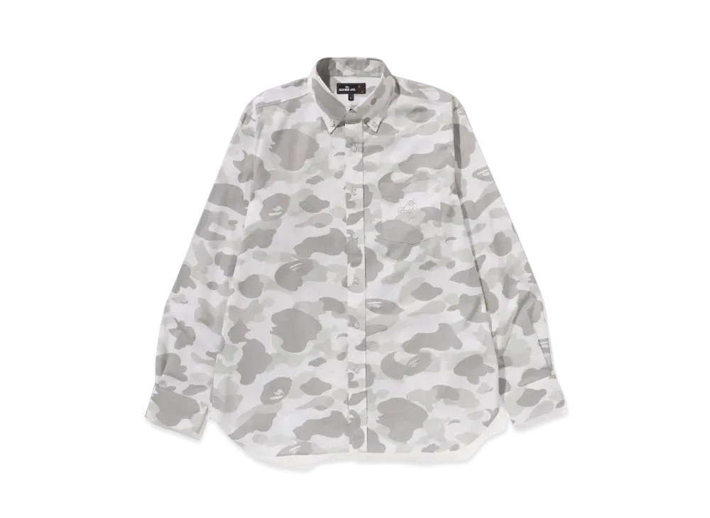 A BATHING APE 1st Camo Button Down Shirt "White"