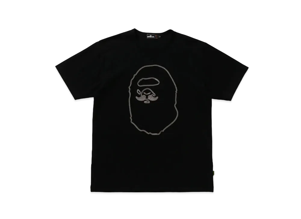 A BATHING APE Embroidery Tee "Black"