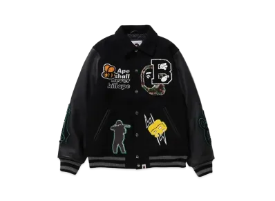 A BATHING APE Bape Varsity Jacket "Black"