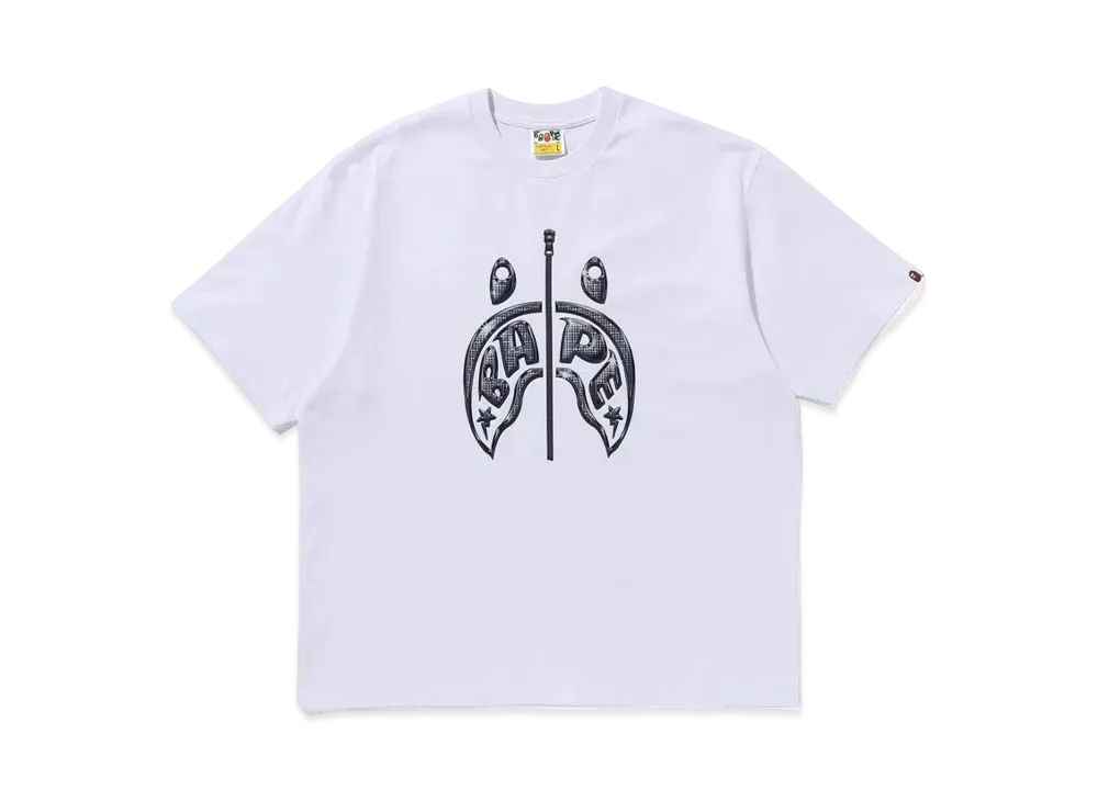 A BATHING APE Shark Photo Print Relaxed Fit Tee "White"