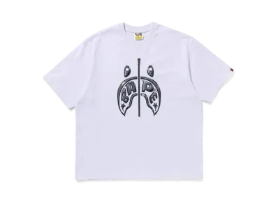 A BATHING APE Shark Photo Print Relaxed Fit Tee "White"