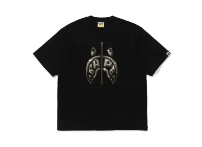 A BATHING APE Shark Photo Print Relaxed Fit Tee "Black"