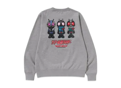 A BATHING APE x Shin Kamen Rider Baby Milo Crewneck "Gray"