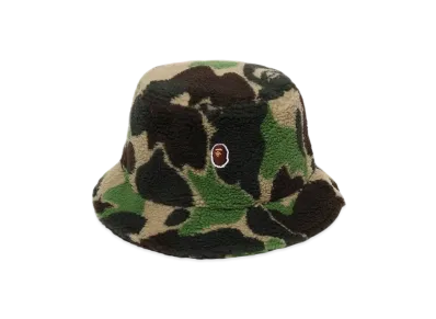 A BATHING APE ABC Camo Boa Fleece Bucket Hat "Green"