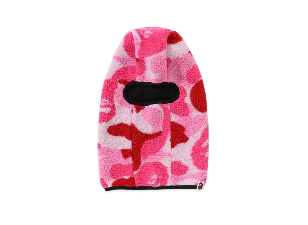 A BATHING APE ABC Camo Boa Fleece Balaclava "Pink"