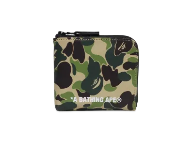 A BATHING APE ABC Camo Mini Zipped Wallet "Green"