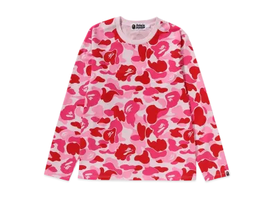 A BATHING APE Ladies ABC Camo LS Tee "Pink"