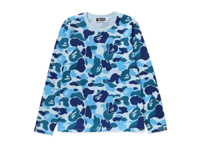 A BATHING APE Ladies ABC Camo LS Tee "Blue"