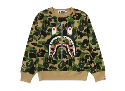 A BATHING APE Ladies ABC Camo Shark Crewneck Sweatshirt "Green"