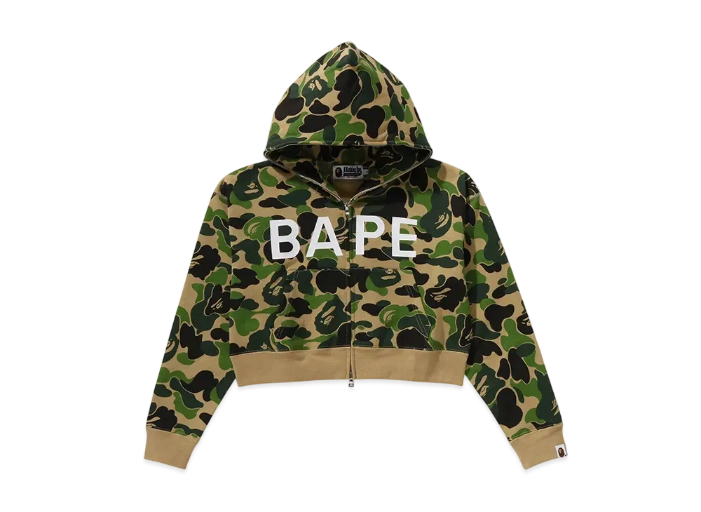 A BATHING APE Ladies ABC Camo Full Zip Hoodie "Green"
