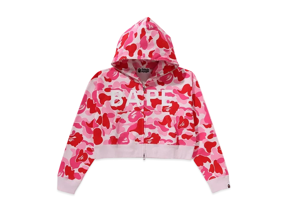 A BATHING APE Ladies ABC Camo Full Zip Hoodie "Pink"
