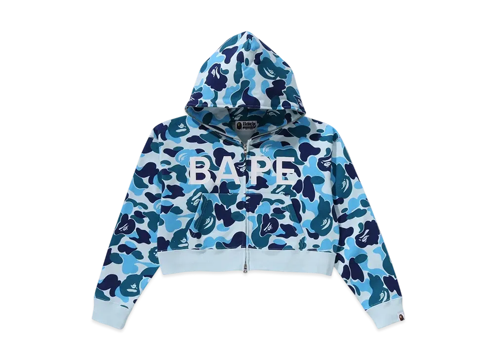 A BATHING APE Ladies ABC Camo Full Zip Hoodie "Blue"