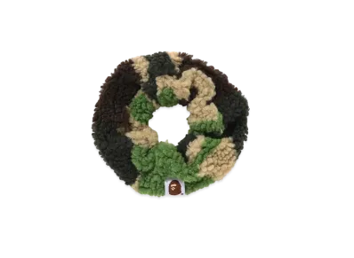 A BATHING APE Ladies ABC Camo Boa Scrunchie "Green"
