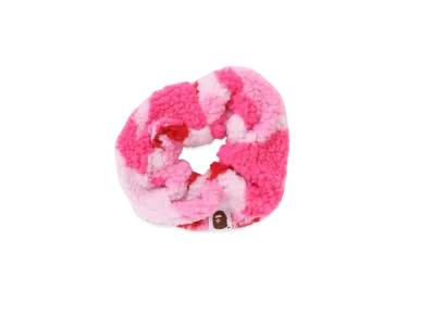 A BATHING APE Ladies ABC Camo Boa Scrunchie "Pink"