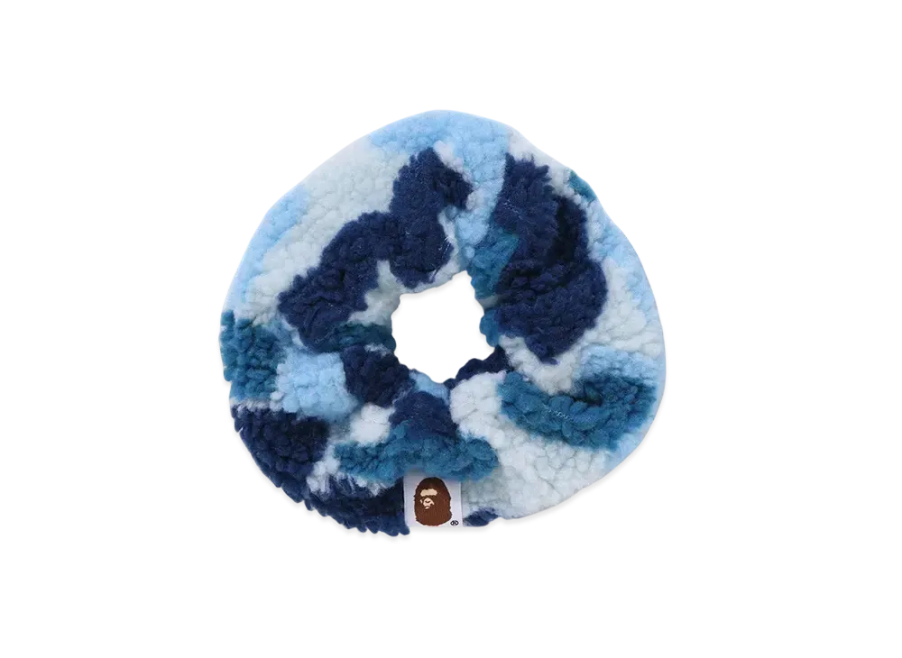 A BATHING APE Ladies ABC Camo Boa Scrunchie "Blue"