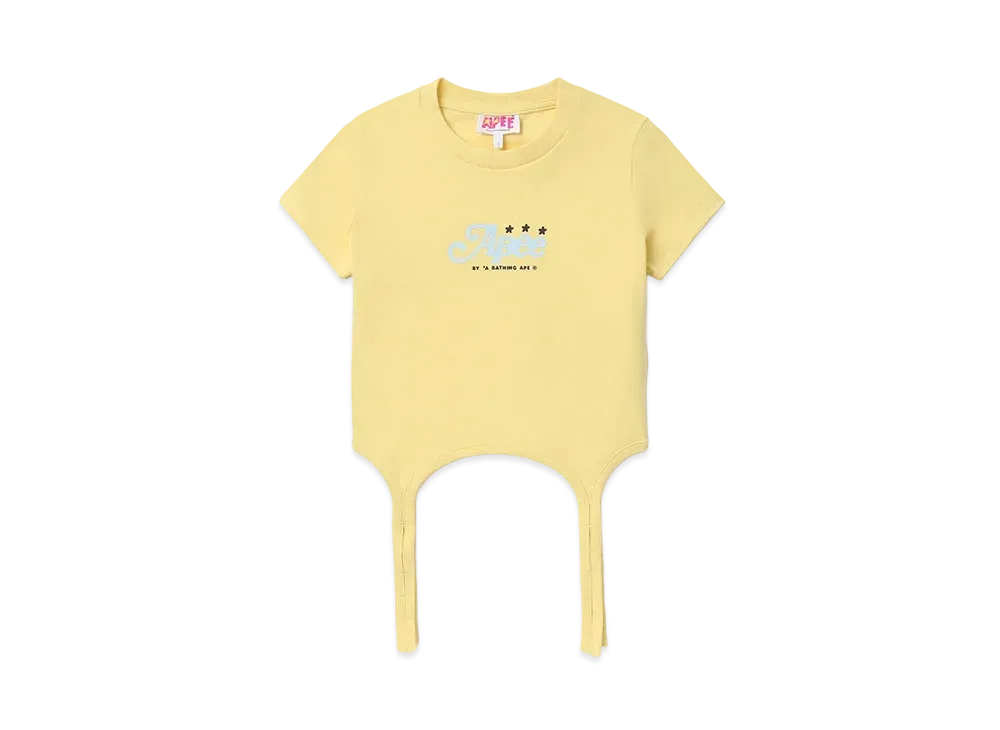 A BATHING APE Draped Strap Graphic Top "Yellow"
