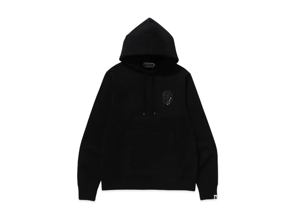 A BATHING APE Crystal Stone Ape Head Pullover Hoodie "Black"