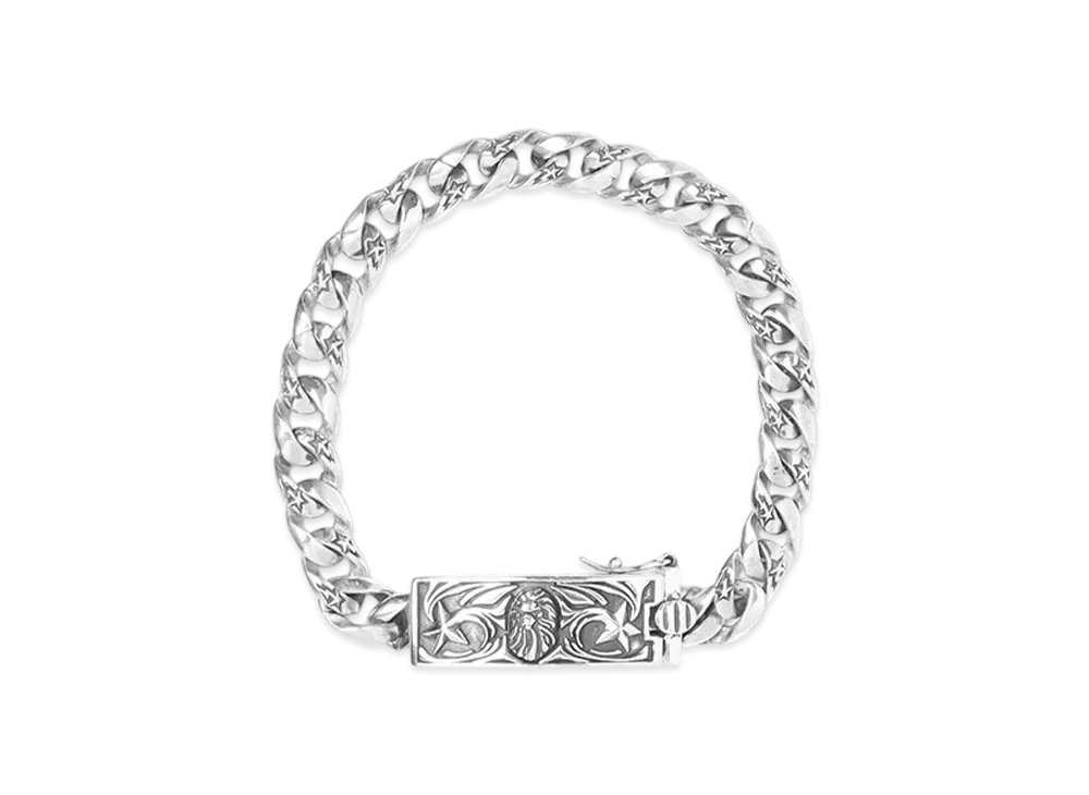 A BATHING APE Bape Black Bracelet #2 "Silver"