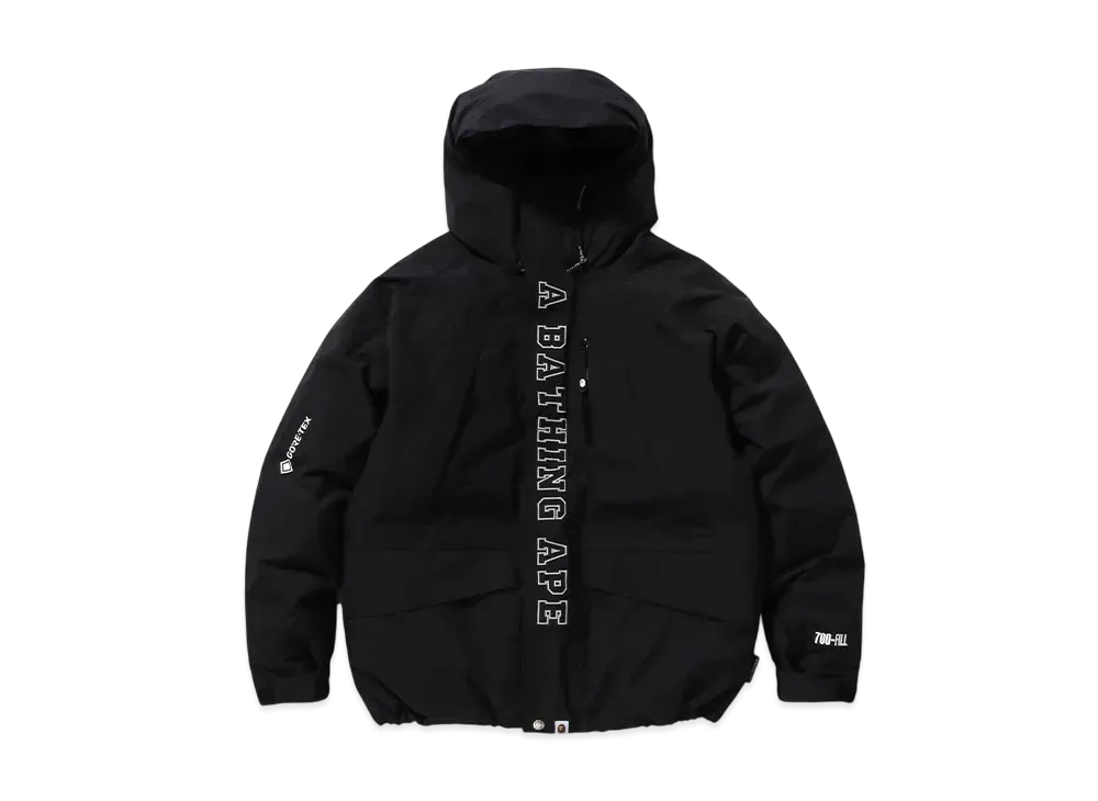 A BATHING APE Gore-Tex Glow In The Dark Snowboard Down Jacket "Black"