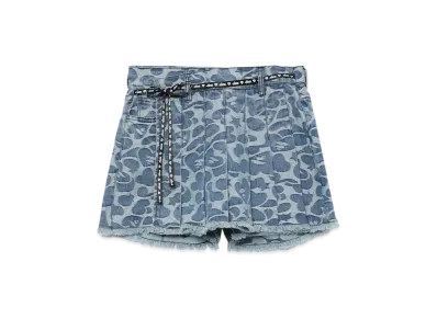 A BATHING APE Pattern Denim Pleated Skort "Lightindi"