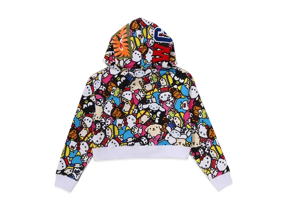 A BATHING APE Baby Milo x Sanrio Characters Cropped Shark Full Zip Hoodie "Multi"