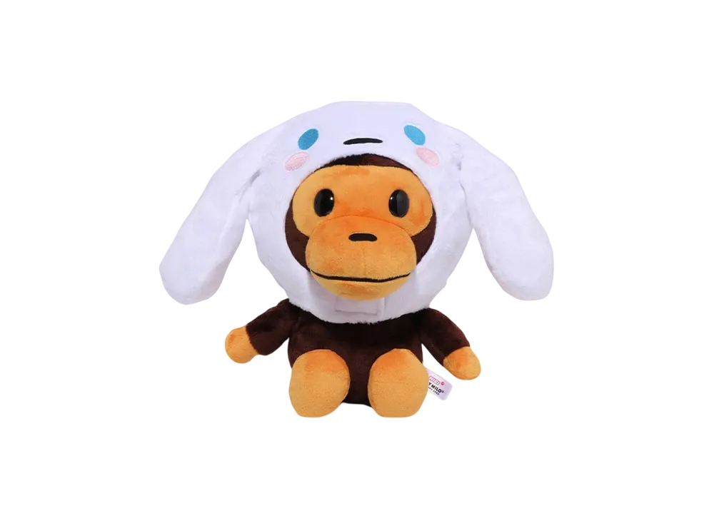 A BATHING APE Baby Milo x Cinnamoroll Plush Doll "White"