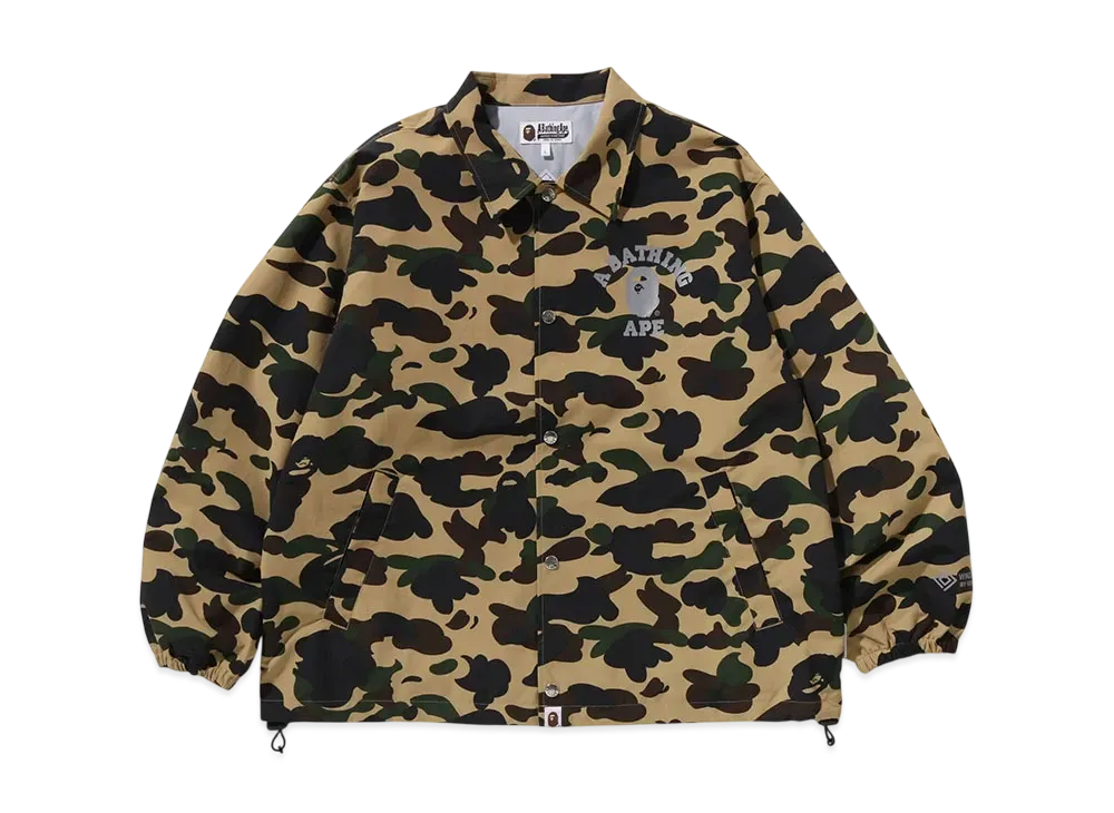 A BATHING APE Gore-Tex Wind Stopper 1St Camo Relaxed Coach Jacket "Yellow"