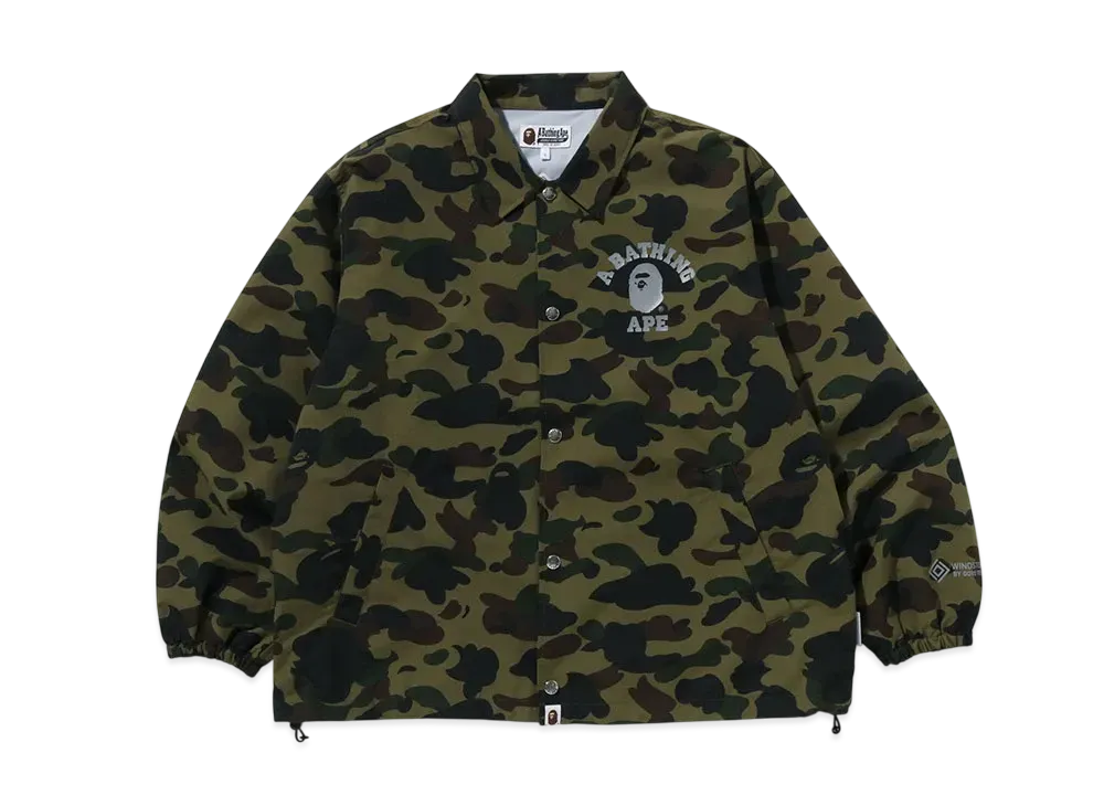 A BATHING APE Gore-Tex Wind Stopper 1St Camo Relaxed Coach Jacket "Green"