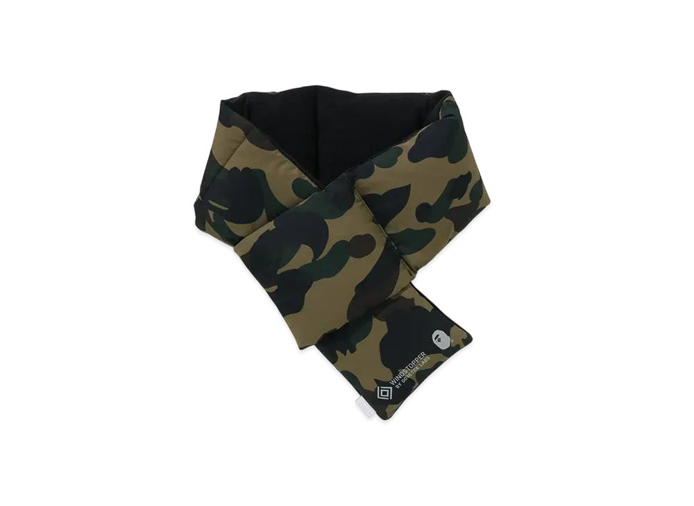 A BATHING APE Gore-Tex Wind Stopper 1St Camo Pocket Fleece Scarf "Green"
