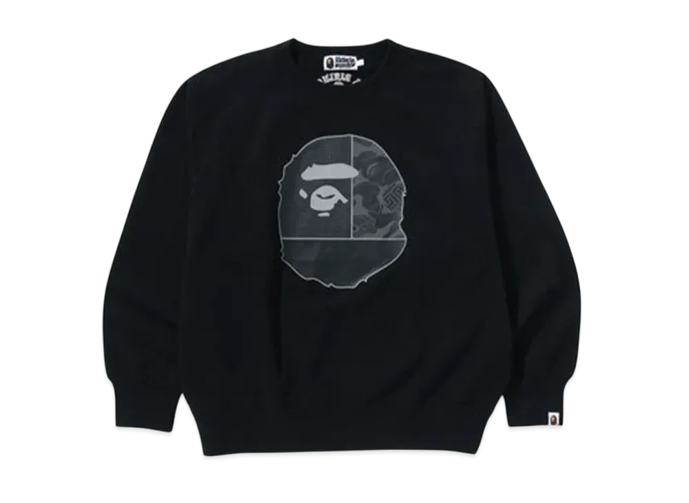 A BATHING APE A Rising Bape Relaxed Fit Crewneck "Black"