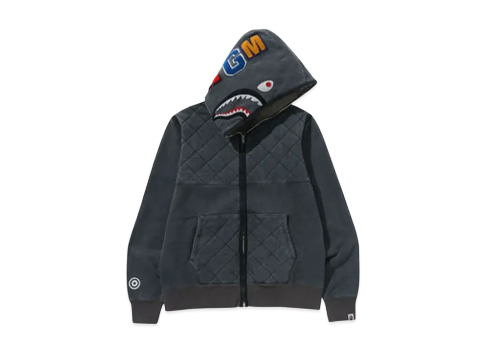 A BATHING APE A Rising Bape Military A BATHING APE Shark Full Zip Hoodie "Black"