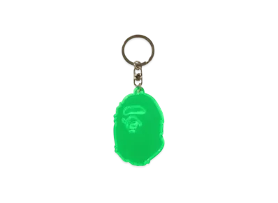 A BATHING APE Ape Head Reflective Keychain "Green"