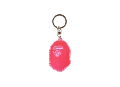 A BATHING APE Ape Head Reflective Keychain "Pink"