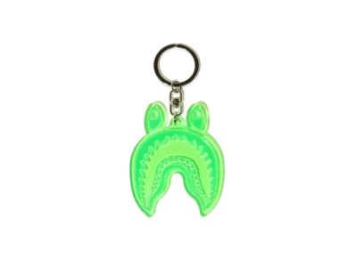 A BATHING APE Shark Reflective Keychain "Green"