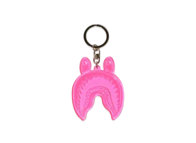 A BATHING APE Shark Reflective Keychain "Pink"