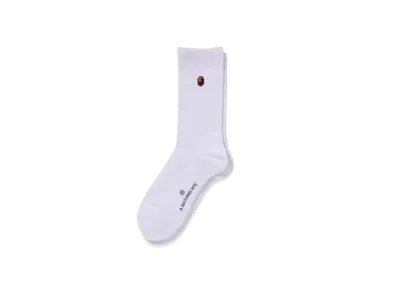 A BATHING APE One Point Socks "White"