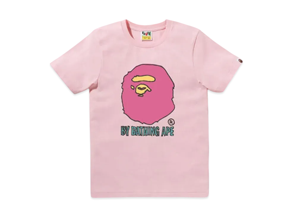 A BATHING APE Hand Draw By Bathing Ape Tee "Pink"