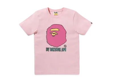A BATHING APE Hand Draw By Bathing Ape Tee "Pink"