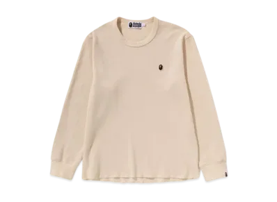 A BATHING APE One Point Waffle Ls Tee "Ivory"