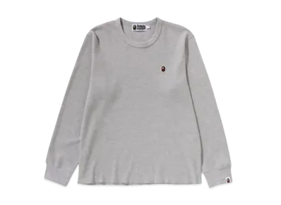 A BATHING APE One Point Waffle Ls Tee "Gray"