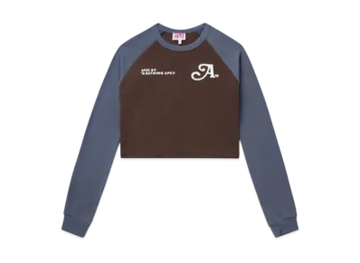 A BATHING APE Printed Long Sleeve Raglan Top "Brown"