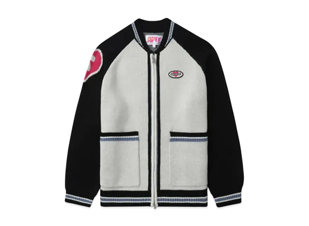 A BATHING APE Intarsia Cowichan Sweater "Black"