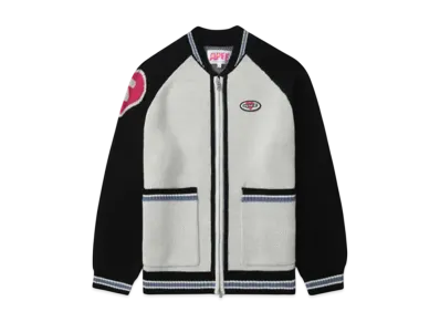 A BATHING APE Intarsia Cowichan Sweater "Black"